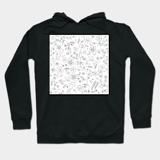 Floral Pattern in White Hoodie